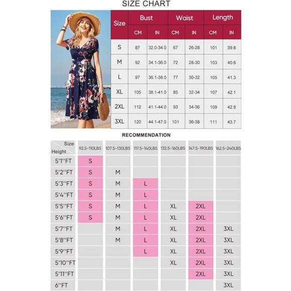 Women's Summer Short Sleeve V-Neck Floral Short Party Dress with Pockets - Picture 6 of 6